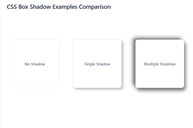 CSS box shadow examples comparison